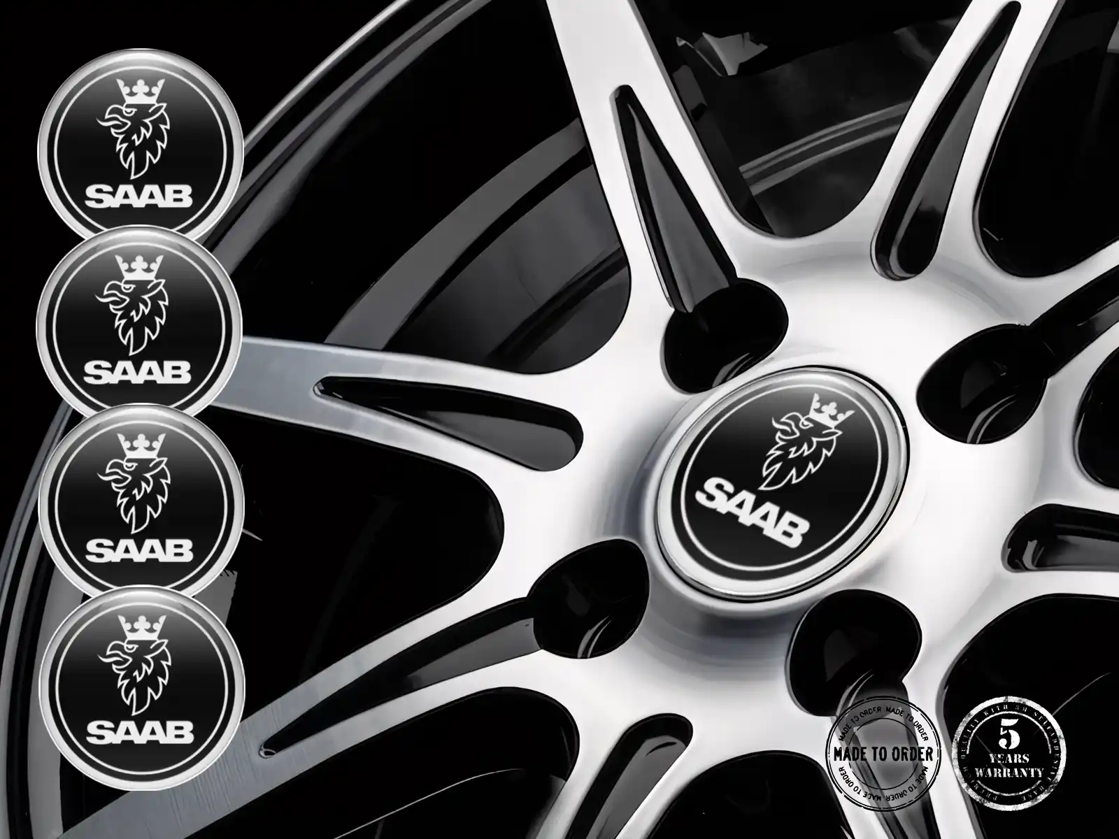 Saab Rademblem Ausgabe Silikon-Aufkleber für Autos